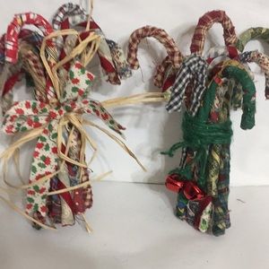 Christmas candy canes primitive homespun total 26